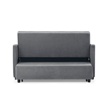 53 Foam Adjustable Loveseat Sofa Bed with Pull-Out Bed, USB/Type-C Charging, Copper Nail Trim, and Arm Storage Pockets