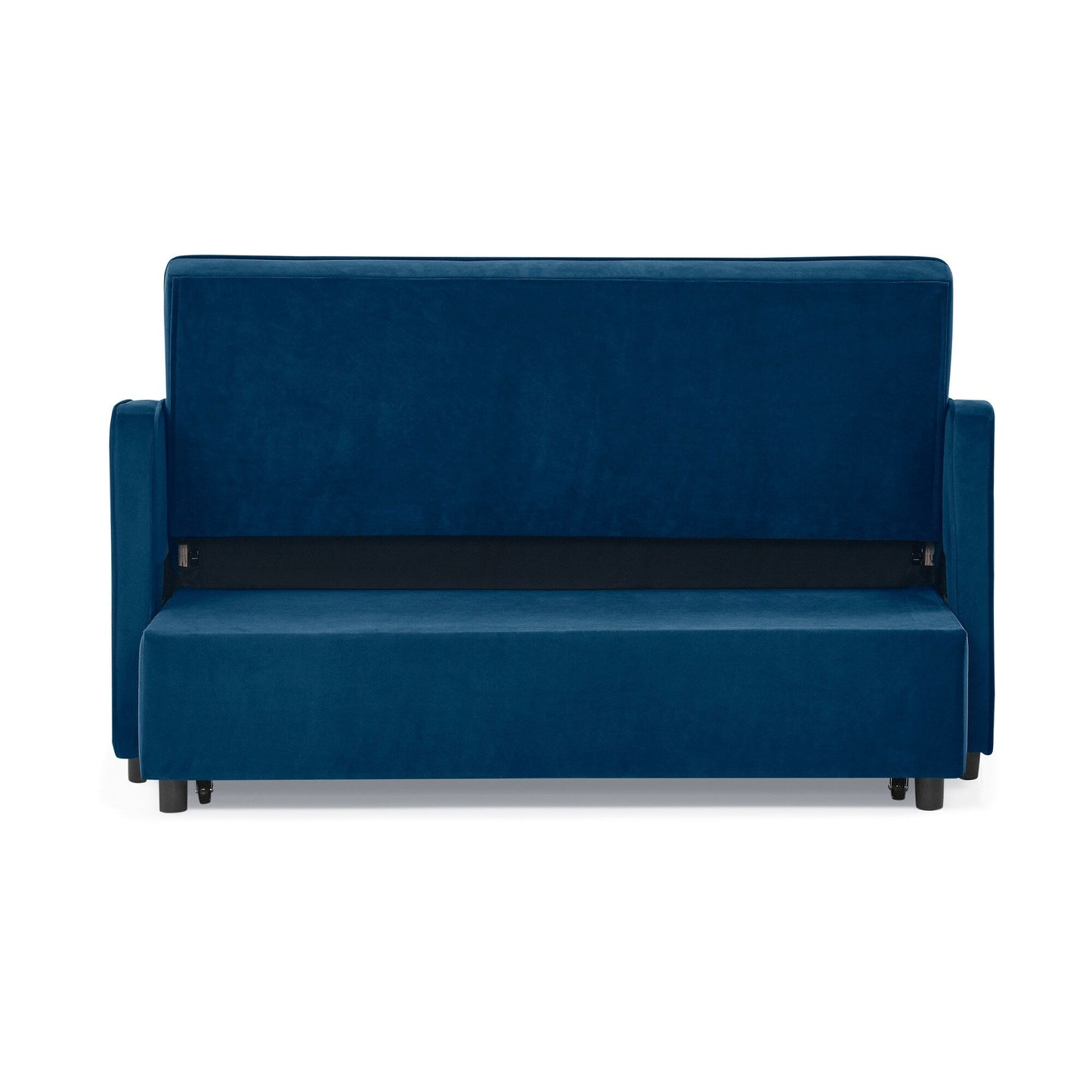 53 Foam Adjustable Loveseat Sofa Bed with Pull-Out Bed, USB/Type-C Charging, Copper Nail Trim, and Arm Storage Pockets