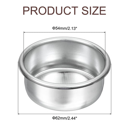 Panier filtre à café 54 mm, bol pour machine à expresso 2 tasses en acier inoxydable - Argent