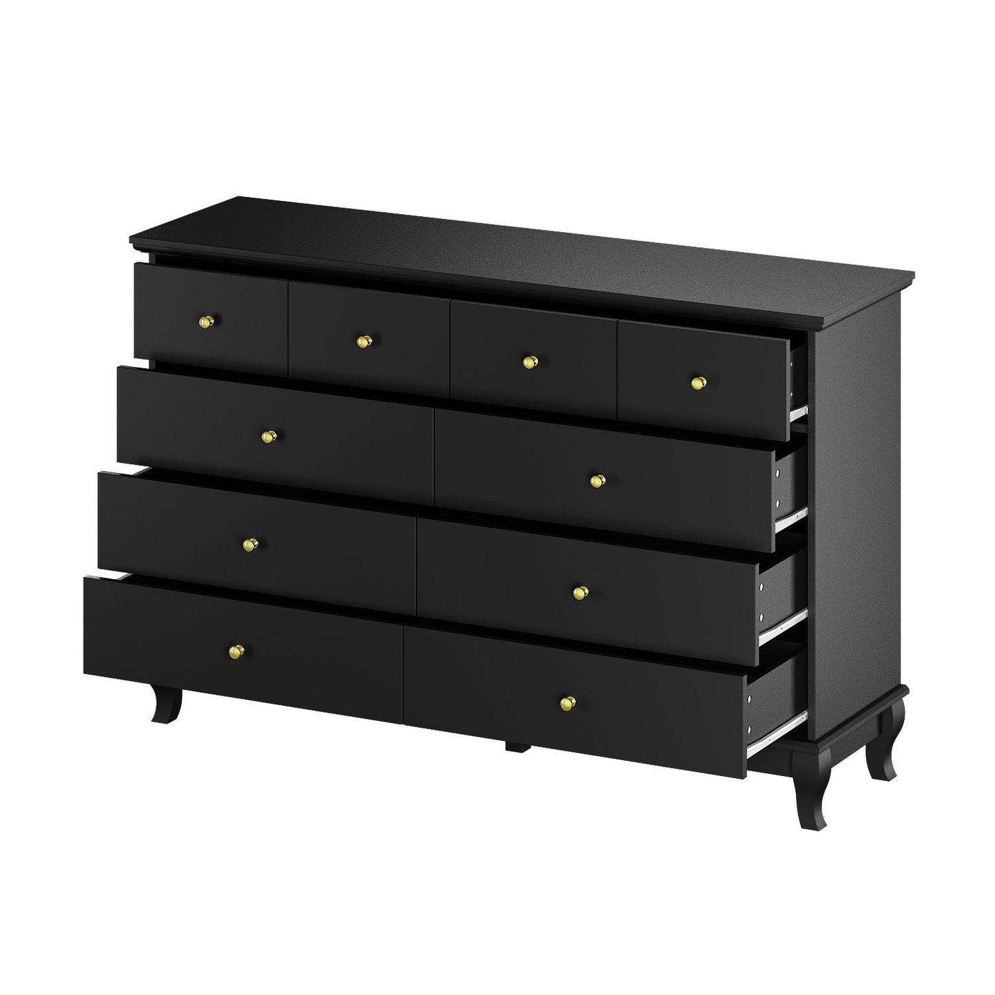 Commode double de 55,1 po de large avec tiroirs de rangement