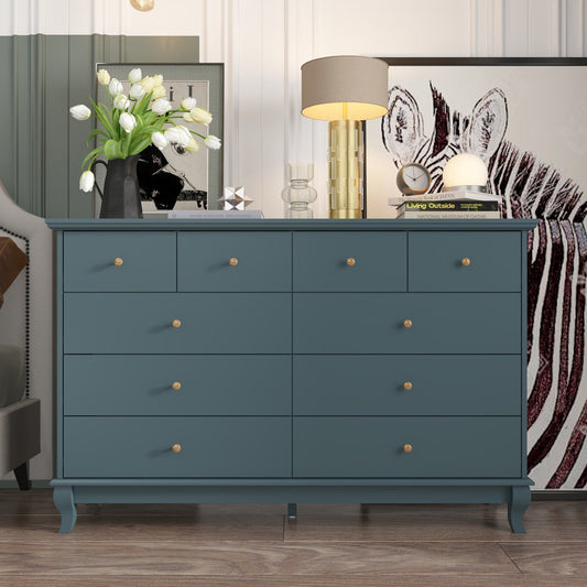 Commode double de 55,1 po de large avec tiroirs de rangement