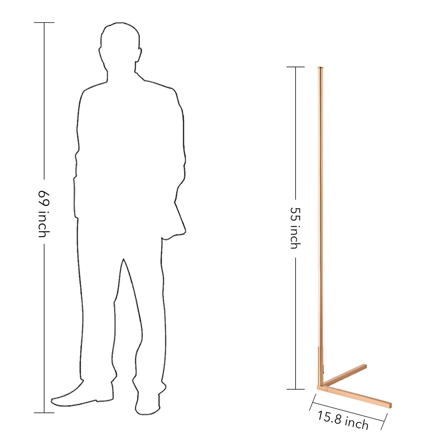 Lampe d'angle en métal RVB 55 LED minimaliste