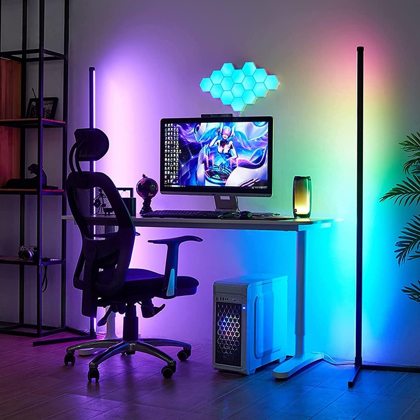 Lampe d'angle en métal RVB 55 LED minimaliste