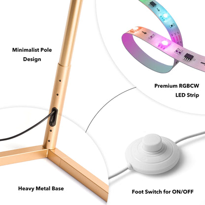 Lampe d'angle en métal RVB 55 LED minimaliste