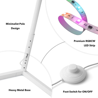 Lampe d'angle en métal RVB 55 LED minimaliste