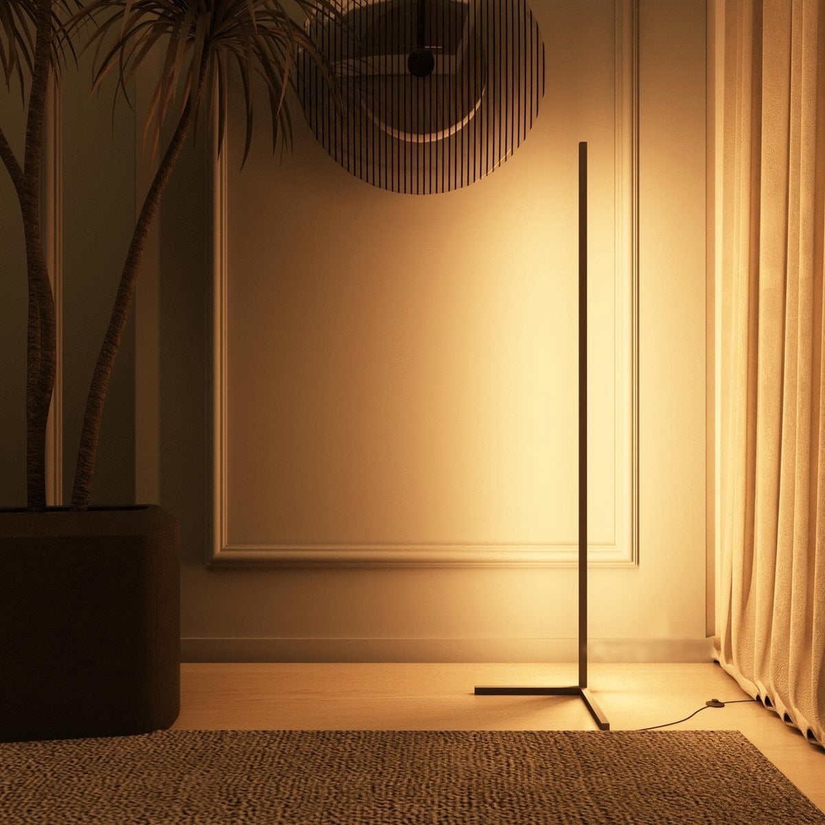 Lampe d'angle en métal RVB 55 LED minimaliste