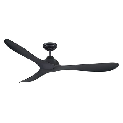 Ventilateur de plafond moderne noir à hélice à courant continu à 3 pales avec télécommande