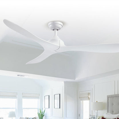Ventilateur de plafond moderne noir à hélice à courant continu à 3 pales avec télécommande