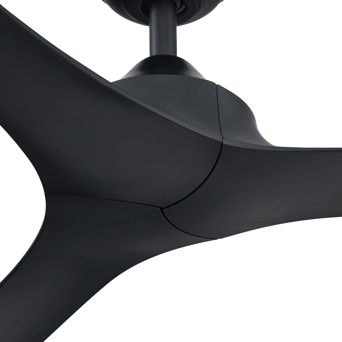 Ventilateur de plafond moderne noir à hélice à courant continu à 3 pales avec télécommande