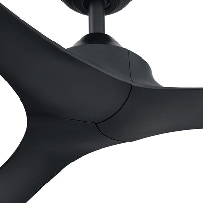 Ventilateur de plafond moderne noir à hélice à courant continu à 3 pales avec télécommande