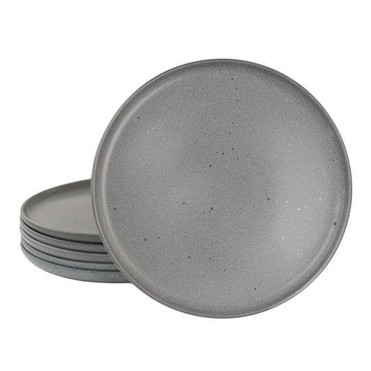 Ensemble de 6 assiettes rondes en grès de 26,7 cm (10,5 po) couleur truffe