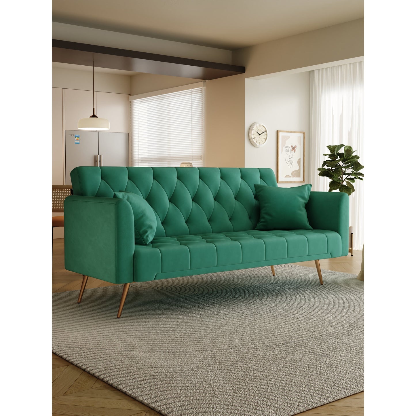 Canapé-lit double convertible rembourré et pliable - 19,00 x 71,00 x 30,00