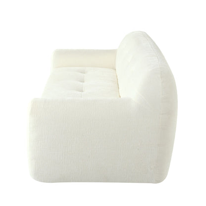 85.8 Wide Chenille Fabric 3-Seater Sofa with Tufted Style, Full Sponge Compression Design, with Powder-Free Foam