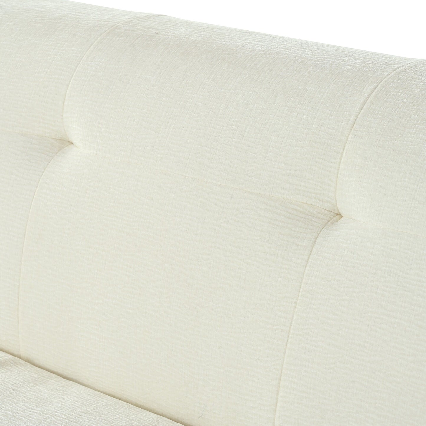 85.8 Wide Chenille Fabric 3-Seater Sofa with Tufted Style, Full Sponge Compression Design, with Powder-Free Foam