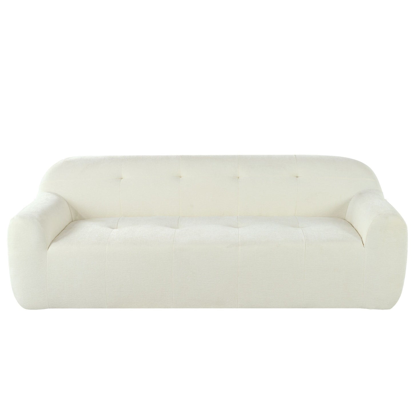 85.8 Wide Chenille Fabric 3-Seater Sofa with Tufted Style, Full Sponge Compression Design, with Powder-Free Foam