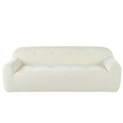 85.8 Wide Chenille Fabric 3-Seater Sofa with Tufted Style, Full Sponge Compression Design, with Powder-Free Foam