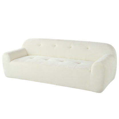 85.8 Wide Chenille Fabric 3-Seater Sofa with Tufted Style, Full Sponge Compression Design, with Powder-Free Foam