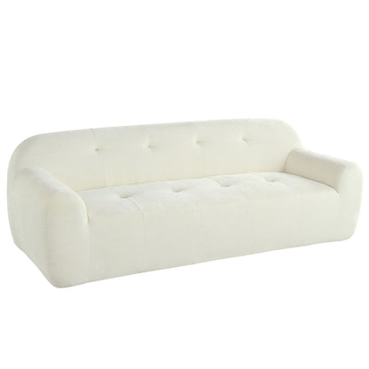 85.8 Wide Chenille Fabric 3-Seater Sofa with Tufted Style, Full Sponge Compression Design, with Powder-Free Foam