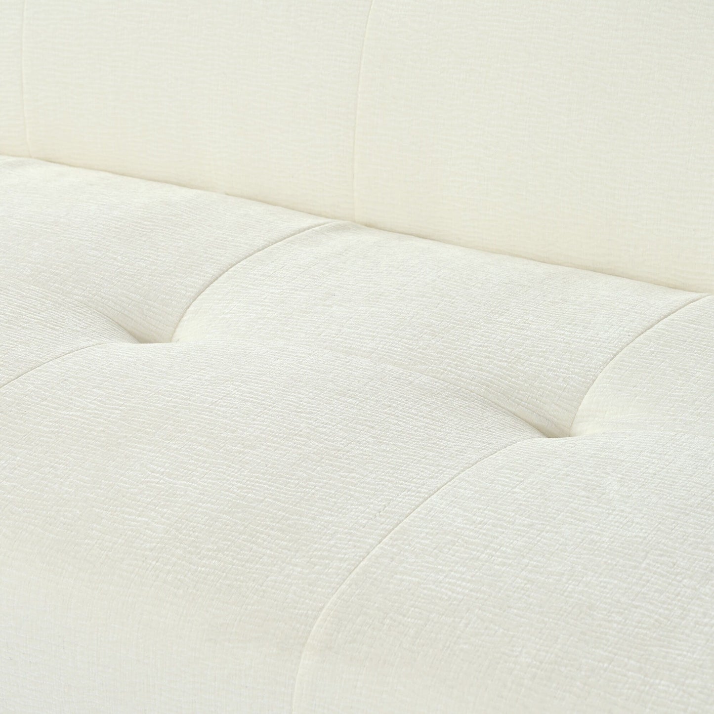 85.8 Wide Chenille Fabric 3-Seater Sofa with Tufted Style, Full Sponge Compression Design, with Powder-Free Foam