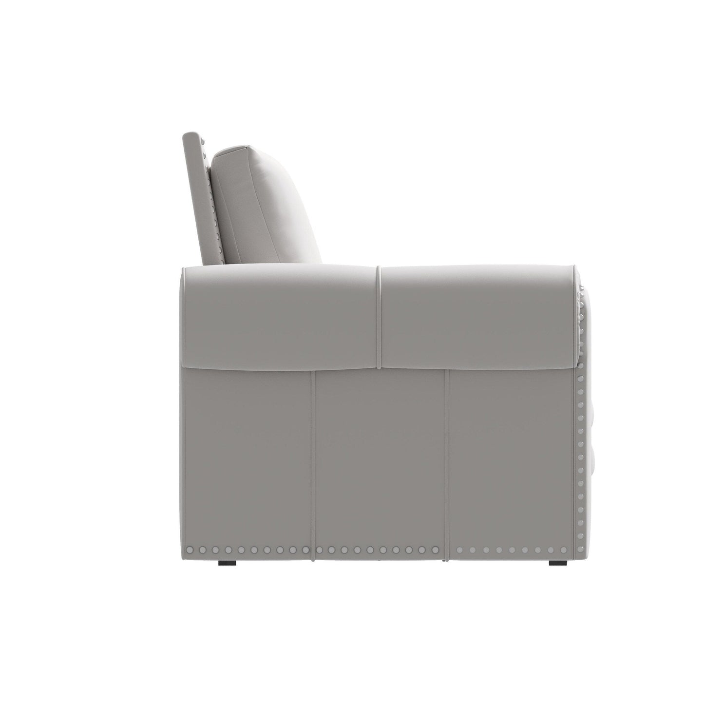 93.7Velvet 3-Seater Sleeper Sofa 3-in-1 with Rolled Arms & Nailhead Trim