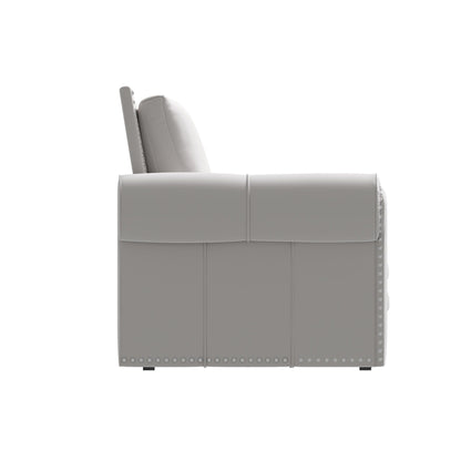 93.7Velvet 3-Seater Sleeper Sofa 3-in-1 with Rolled Arms & Nailhead Trim