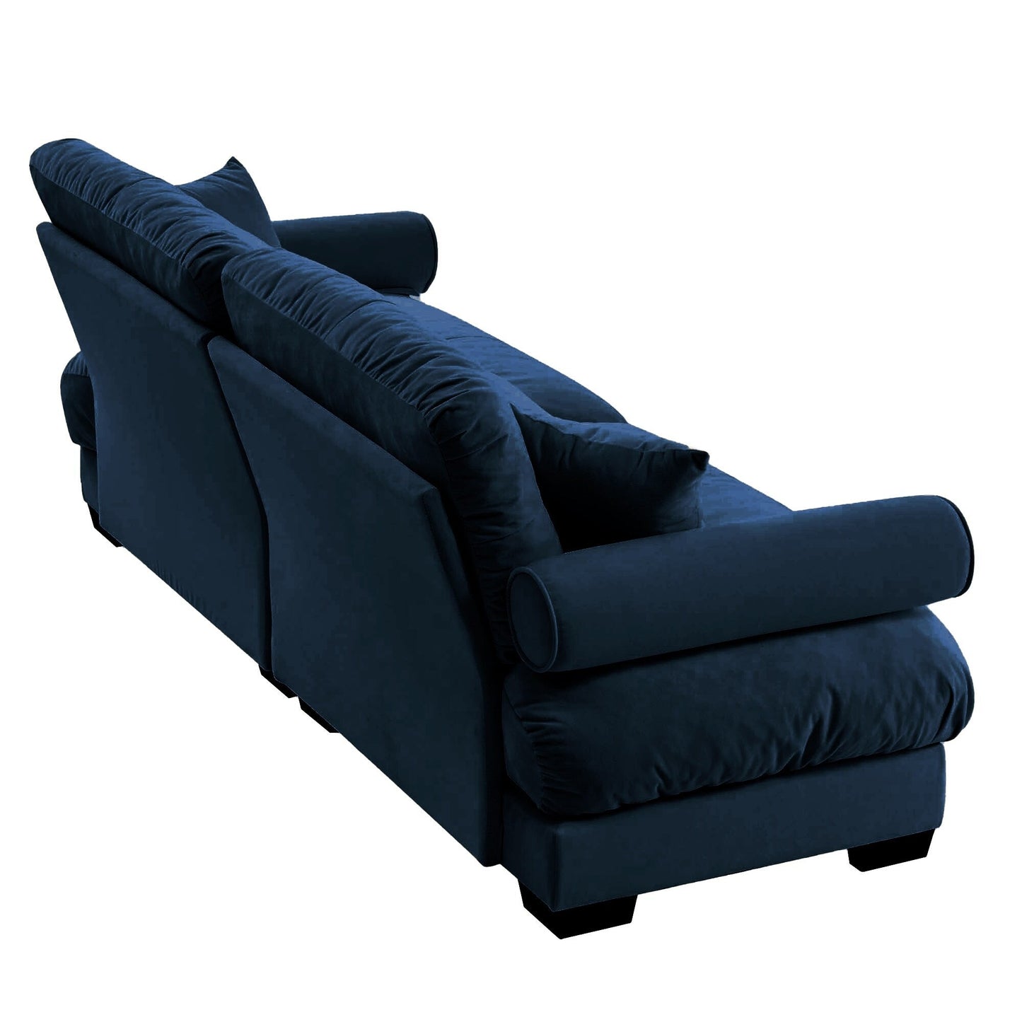 93.7Velvet 3-Seater Sofa with Bolster Armrests, High-Resilience Sponge Cushions