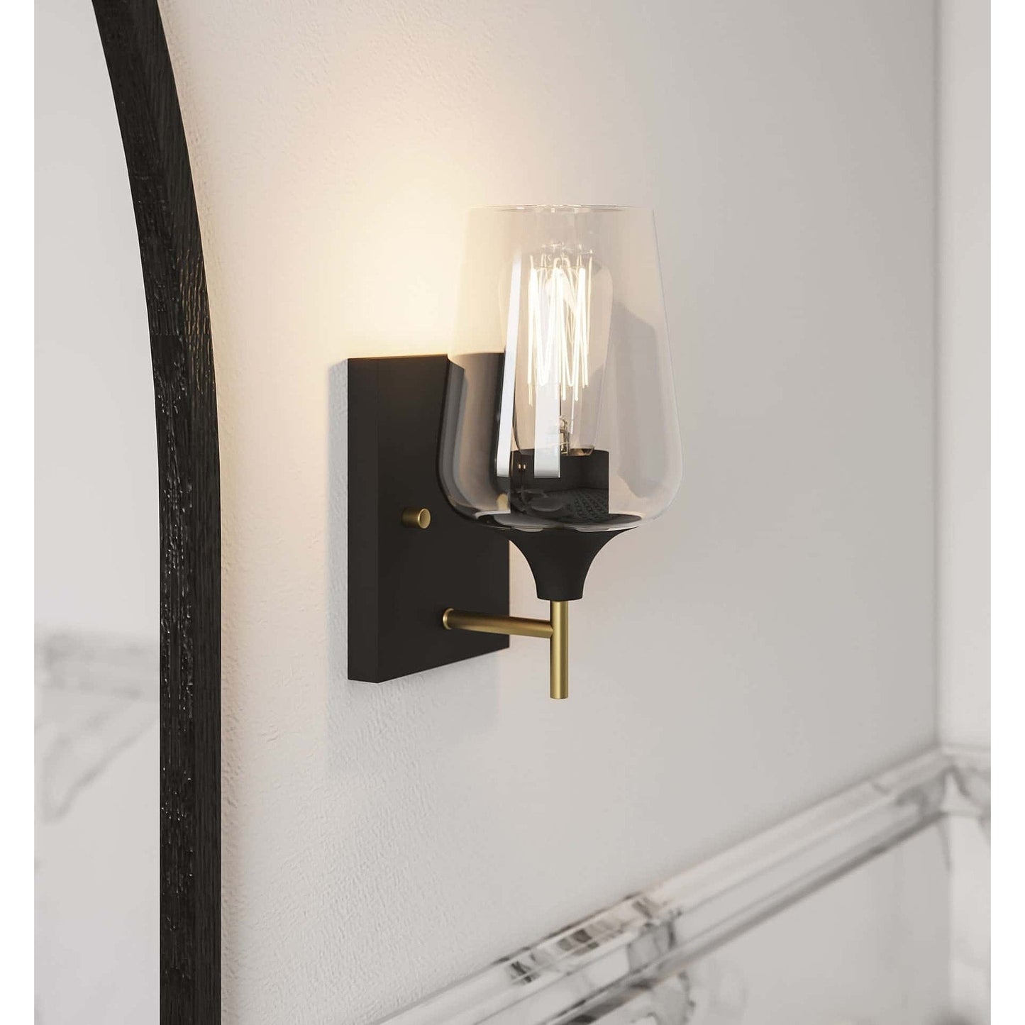 Lot de 2 appliques murales modernes en verre de style ferme, certifiées UL