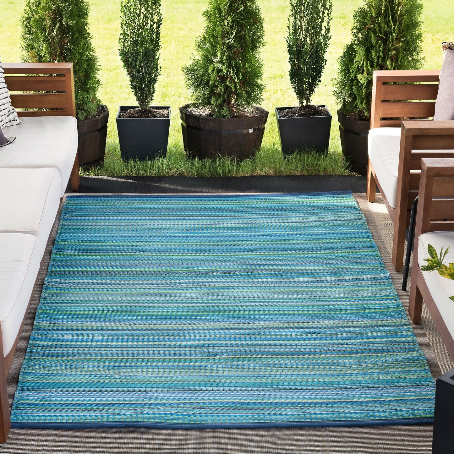 Tapis d'intérieur/extérieur à rayures Sundown Beach