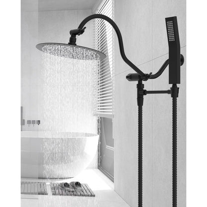 Pommeau de douche à effet pluie haute pression tout en métal de 10 pouces avec pommeau combiné à main