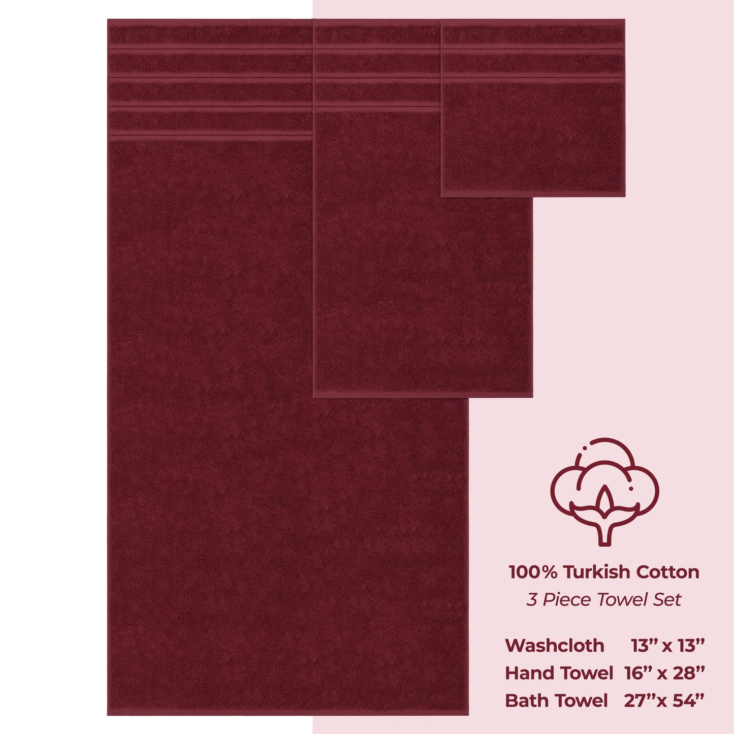 Ensemble de serviettes de bain 3 pièces 100 % coton Serviettes de bain turques de luxe Serviettes de toilette extra larges Serviettes de visage Ensemble de liquidation