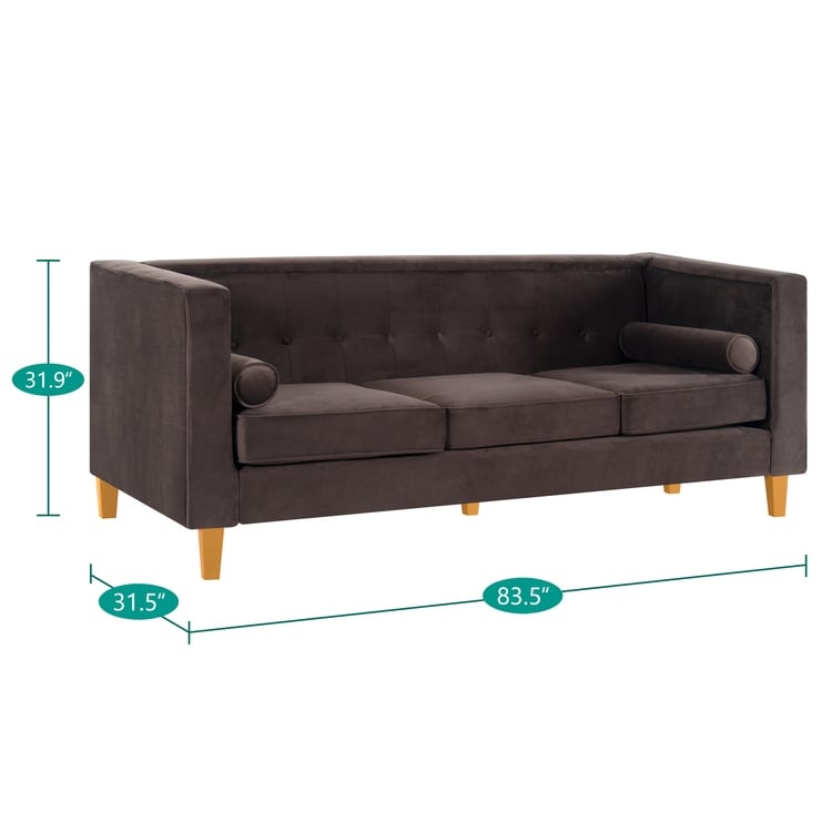 Sofa for Living Room Mid Century Sofa Tufted Cushion Solid Wooden Legs for Living Room Bedroom Comfy