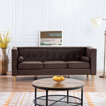 Sofa for Living Room Mid Century Sofa Tufted Cushion Solid Wooden Legs for Living Room Bedroom Comfy