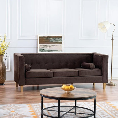 Sofa for Living Room Mid Century Sofa Tufted Cushion Solid Wooden Legs for Living Room Bedroom Comfy