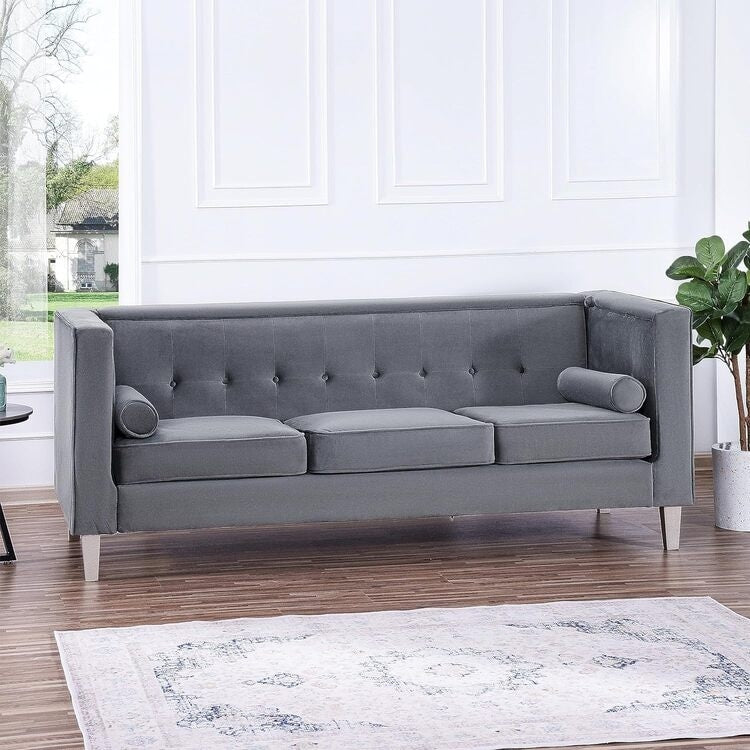 Sofa for Living Room Mid Century Sofa Tufted Cushion Solid Wooden Legs for Living Room Bedroom Comfy