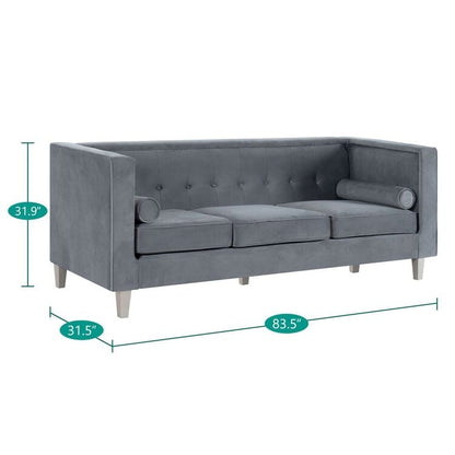 Sofa for Living Room Mid Century Sofa Tufted Cushion Solid Wooden Legs for Living Room Bedroom Comfy