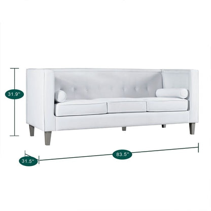 Sofa for Living Room Mid Century Sofa Tufted Cushion Solid Wooden Legs for Living Room Bedroom Comfy