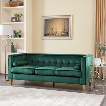 Sofa for Living Room Mid Century Sofa Tufted Cushion Solid Wooden Legs for Living Room Bedroom Comfy