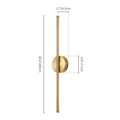 Applique murale linéaire moderne à 1 ampoule, noire/dorée/nickel, à LED, à intensité variable, pour salle de bain