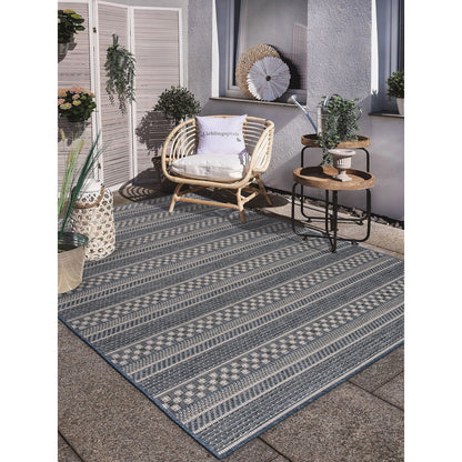 Tapis d'intérieur/extérieur à rayures géométriques bohèmes World Rug Gallery