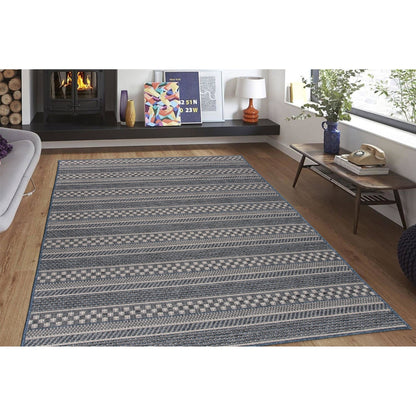 Tapis d'intérieur/extérieur à rayures géométriques bohèmes World Rug Gallery