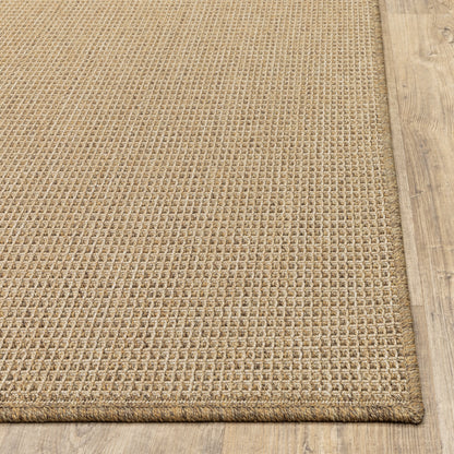Tapis d'intérieur/extérieur texturé uni marron clair Style Haven Veranda