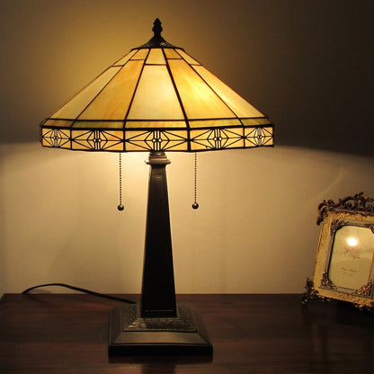 Lampe de table à 2 lumières de style Tiffany Mission Design
