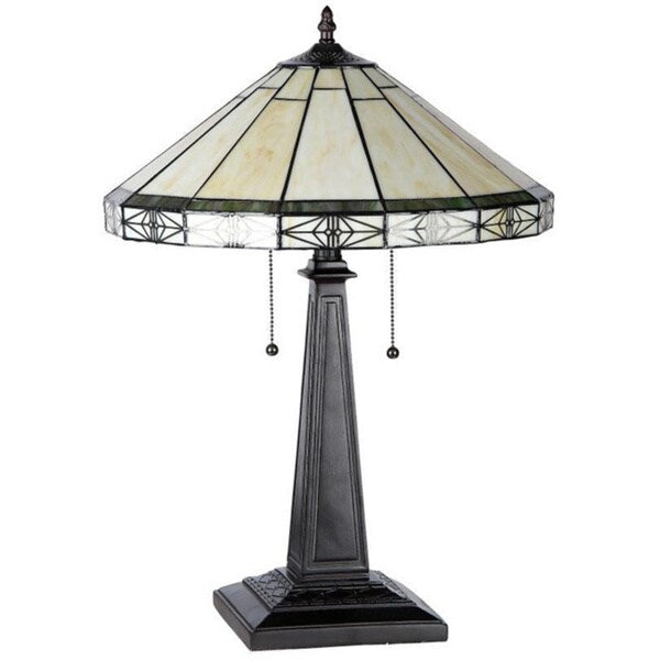 Lampe de table à 2 lumières de style Tiffany Mission Design