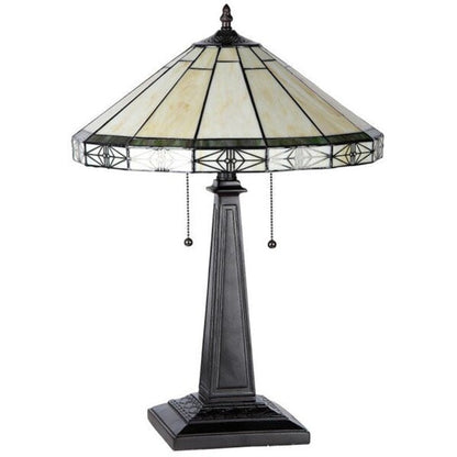 Lampe de table à 2 lumières de style Tiffany Mission Design