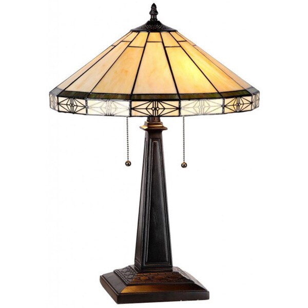 Lampe de table à 2 lumières de style Tiffany Mission Design