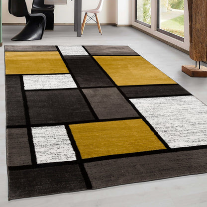 Tapis contemporain moderne à blocs de couleurs en boîte de la World Rug Gallery