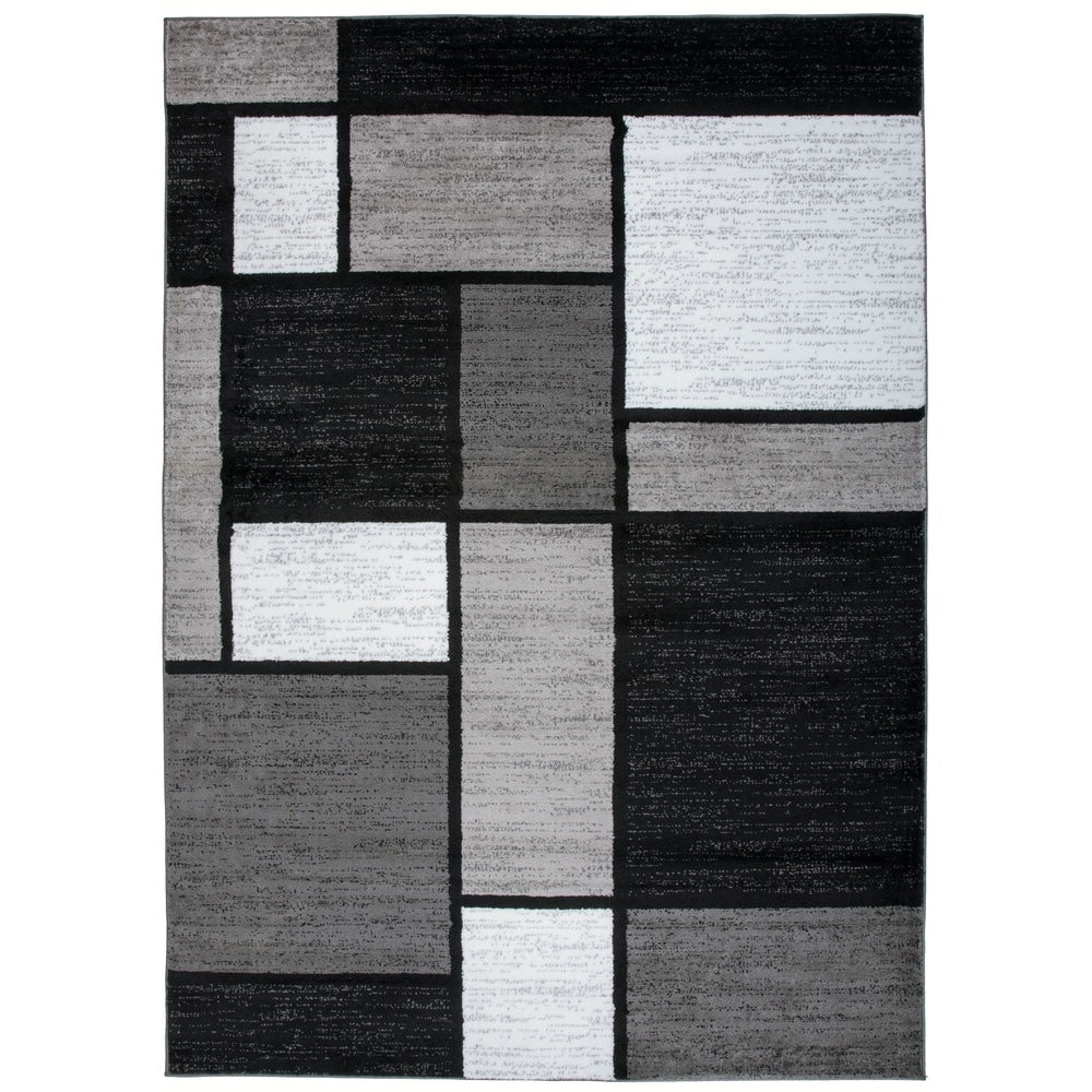 Tapis contemporain moderne à blocs de couleurs en boîte de la World Rug Gallery