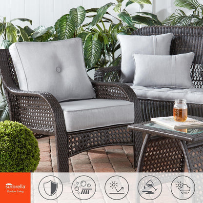 Ensemble de coussins d'extérieur à siège profond Sunbrella de qualité supérieure, 2 pièces