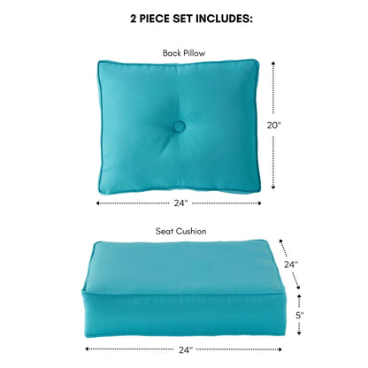 Ensemble de coussins d'extérieur à siège profond Sunbrella de qualité supérieure, 2 pièces