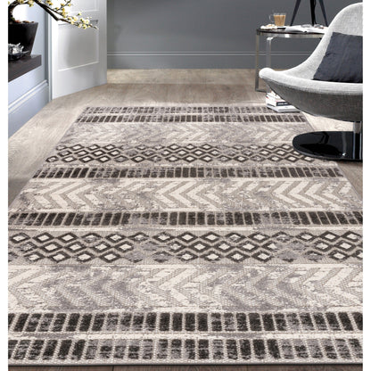Tapis d'intérieur/extérieur géométrique vieilli World Rug Gallery